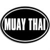 Black Oval Muay Thai Sticker (Martial Arts Fight MMA Vinyl Decal for car Truck or Laptop (3 x 5 inch) view 1
