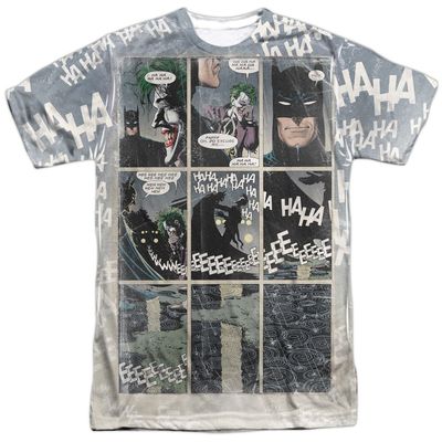 Batman Last Laugh Unisex Adult Front Only Sublimated T Shirt for Men and Women, Large White