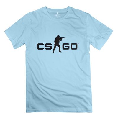 CounterStrike Global Offensive Cute 100% Cotton SkyBlue T Shirts For Guys Size S