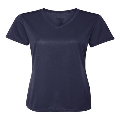 Augusta Sportswear Ladies Moisture-Wicking V-Neck T-Shirt, XL, Navy