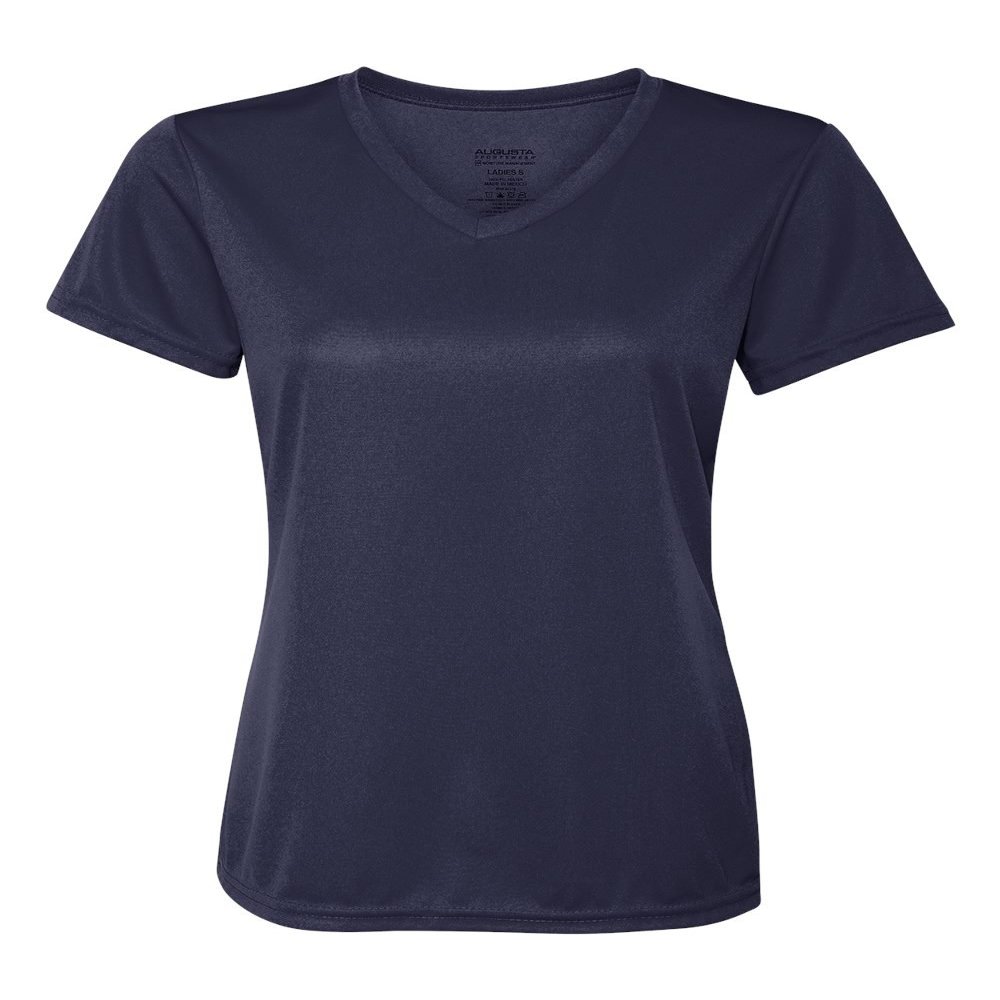 Augusta Sportswear Ladies Moisture-Wicking V-Neck T-Shirt, XL, Navy