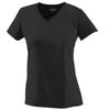 Augusta Sportswear Ladies Moisture-Wicking V-Neck T-Shirt, XL, Black view 1