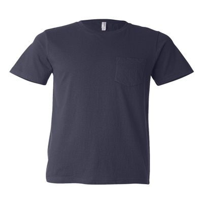 Bella + Canvas Men's Jersey Short-Sleeve Pocket T-Shirt (3021)- NAVY,2XL