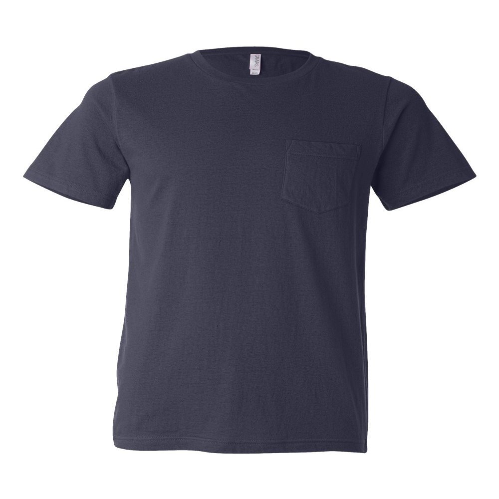 Bella + Canvas Men's Jersey Short-Sleeve Pocket T-Shirt (3021)- NAVY,2XL