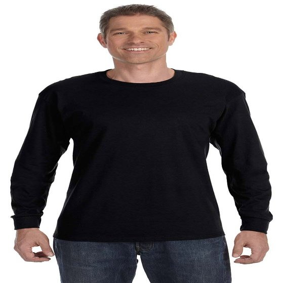 Jerzees 5.6 oz. 50/50 Heavyweight Blend Long-Sleeve T-Shirt (29L) Black, XL