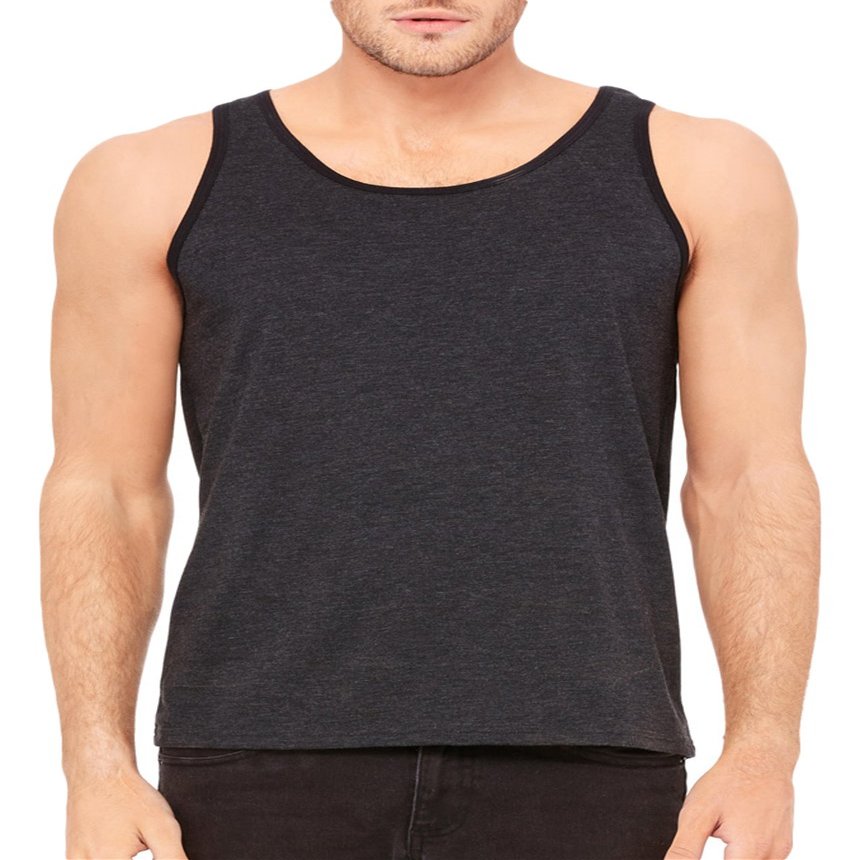 Bella mens Unisex Jersey Tank(3480)-CH BLK/ SL B TRB-S