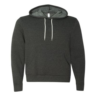 Bella + Canvas Men's Poly-Cotton Fleece Pullover Hoodie, Dark Grey Heather, XS
