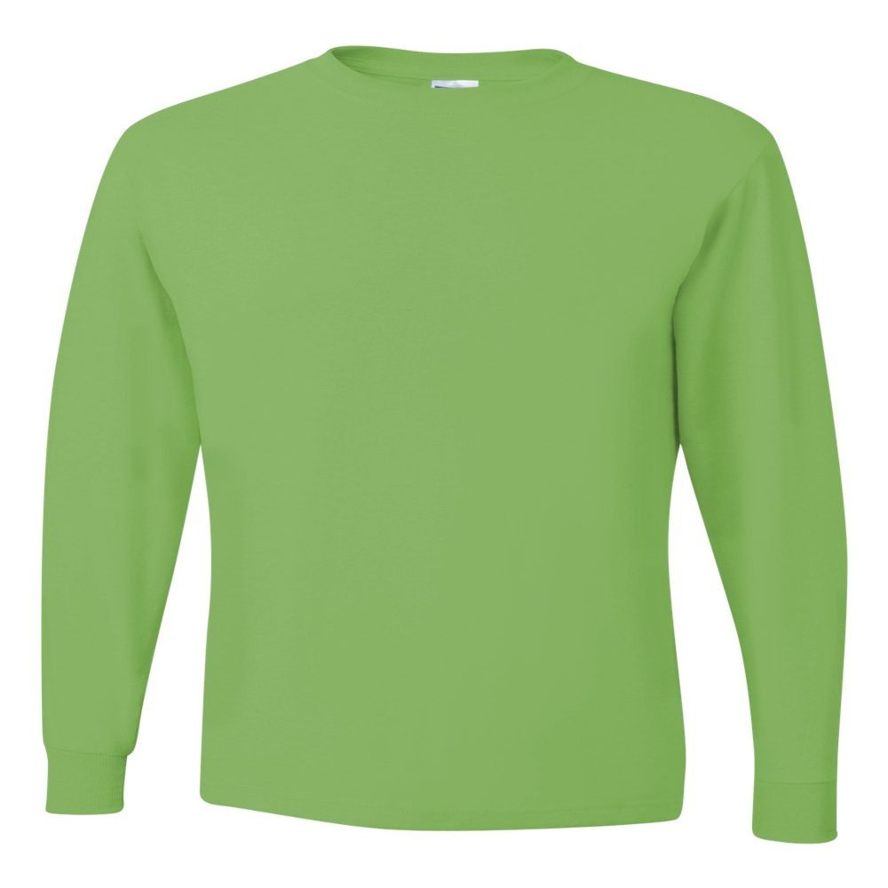 Jerzees 5.6 oz. 50/50 Heavyweight Blend Long-Sleeve T-Shirt (29L) Kiwi Green, M