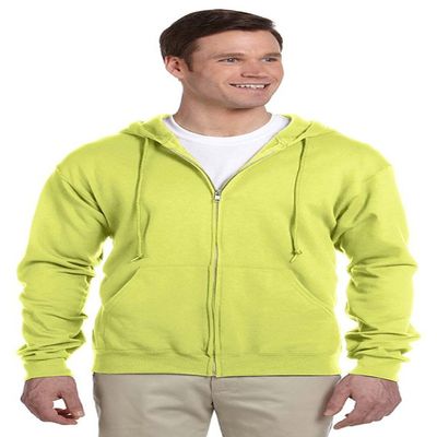 Jerzees 8 oz., 50/50 NuBlend Fleece Full-Zip Hood (993)- SAFETY GREEN,M