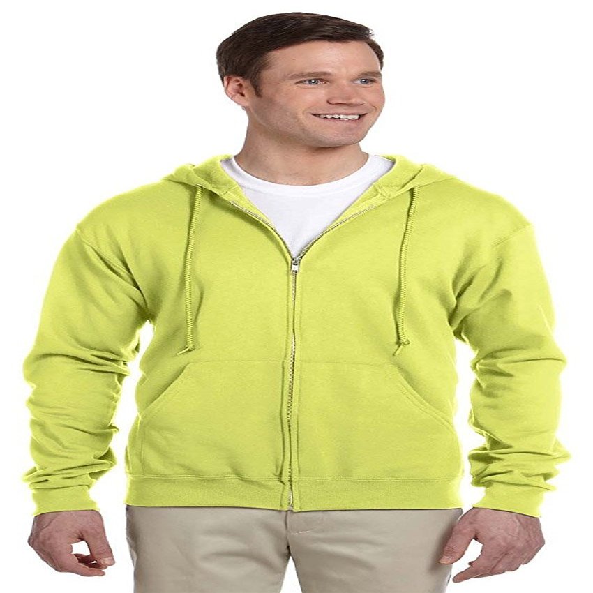 Jerzees 8 oz., 50/50 NuBlend Fleece Full-Zip Hood (993)- SAFETY GREEN,M