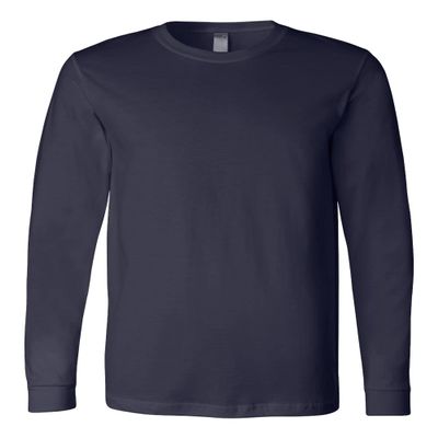 Bella Canvas Jersey Long-Sleeve T-Shirt (3501) Navy, M