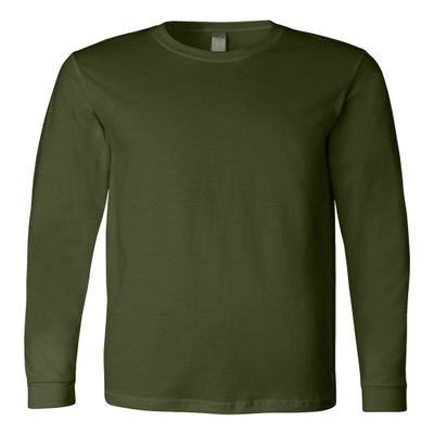 Bella Canvas Jersey Long-Sleeve T-Shirt (3501) Olive, M