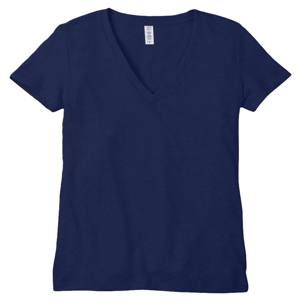 Bella Canvas Triblend Short-Sleeve Deep V-Neck T-Shirt (8435) Navy Triblend, XL