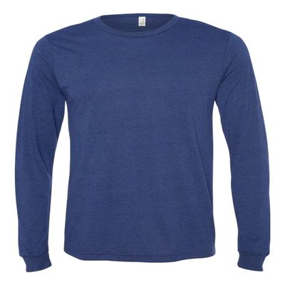Bella Canvas Jersey Long-Sleeve T-Shirt (3501) Navy Triblend, S