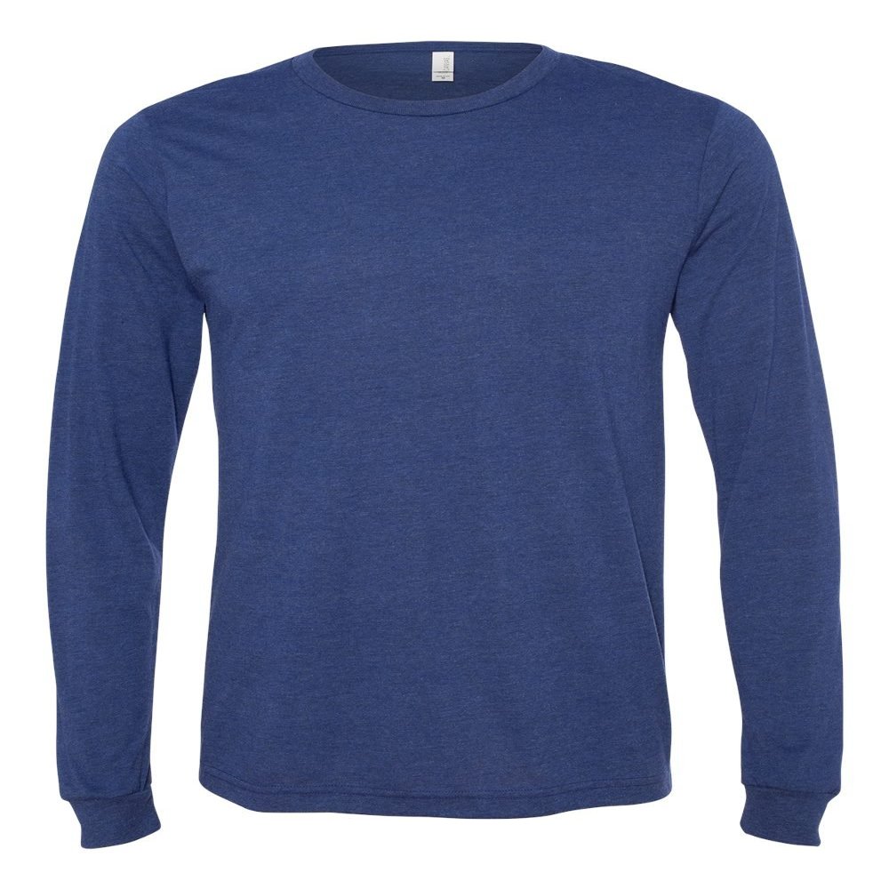Bella Canvas Jersey Long-Sleeve T-Shirt (3501) Navy Triblend, S