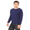 Bella Canvas Jersey Long-Sleeve T-Shirt (3501) Navy Triblend, S view 2