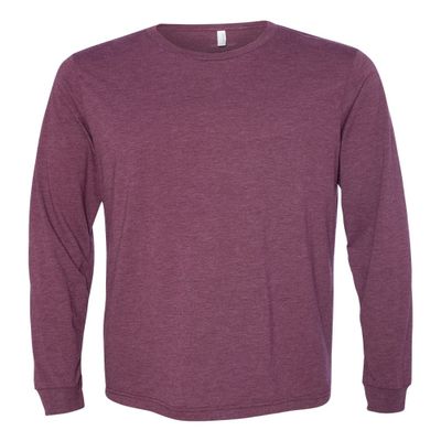 Bella Canvas Jersey Long-Sleeve T-Shirt (3501) Maroon Triblend, 2XL
