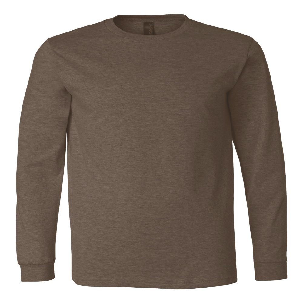 Bella Canvas Jersey Long-Sleeve T-Shirt (3501) Heather Brown, M