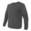 Jerzees 5.6 oz., 50/50 Heavyweight Blend Long-Sleeve T-Shirt (29L)- BLACK HEATHER,L view 4
