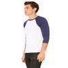 Bella Canvas 3/4-Sleeve Baseball T-Shirt (3200) White/Navy, S view 2