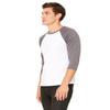 Bella Canvas 3/4-Sleeve Baseball T-Shirt (3200) White/Asphalt, XS view 2