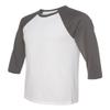 Bella Canvas 3/4-Sleeve Baseball T-Shirt (3200) White/Asphalt, XS view 3
