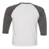 Bella Canvas 3/4-Sleeve Baseball T-Shirt (3200) White/Asphalt, XS view 4