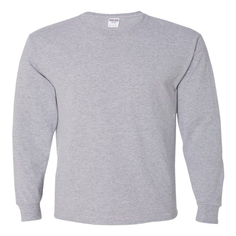 Jerzees 5.6 oz. 50/50 Heavyweight Blend Long-Sleeve T-Shirt (29L) Athletic Heather, M