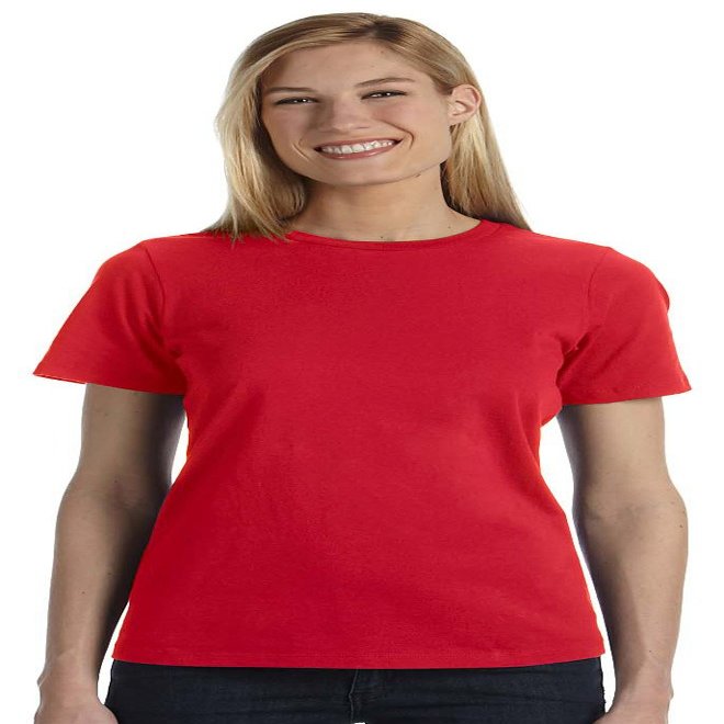 Bella Canvas Missy's Relaxed Jersey Short-Sleeve T-Shirt (B6400)- RED,L
