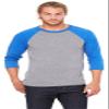 Bella Canvas 3/4-Sleeve Baseball T-Shirt (3200) Grey/True Royal Triblend, XL view 1