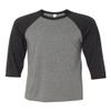 Bella Canvas 3/4-Sleeve Baseball T-Shirt (3200) Grey/Charcoal Triblend, XS view 1