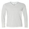 Bella Canvas Jersey Long-Sleeve V-Neck T-Shirt (3425) White Fleck Triblend, XS view 1