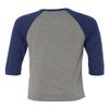Bella Canvas 3/4-Sleeve Baseball T-Shirt (3200) Grey/Navy Triblend, XS view 4