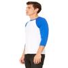 Bella Canvas 3/4-Sleeve Baseball T-Shirt (3200) White/True Royal, L view 4