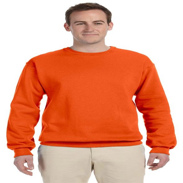 Jerzees 8 oz., 50/50 NuBlend Fleece Crew, Small, SAFETY ORANGE