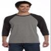 Bella Canvas 3/4-Sleeve Baseball T-Shirt (3200) Grey/Charcoal Triblend, S view 1
