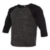Bella Canvas 3/4-Sleeve Baseball T-Shirt (3200) Black Marble/Black, S view 2