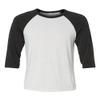 Bella Canvas 3/4-Sleeve Baseball T-Shirt (3200) White Fleck/Charcoal Triblend, XL view 1
