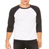 Bella Canvas 3/4-Sleeve Baseball T-Shirt (3200) White Fleck/Charcoal Triblend, XL view 2