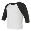 Bella Canvas 3/4-Sleeve Baseball T-Shirt (3200) White Fleck/Charcoal Triblend, XL view 3