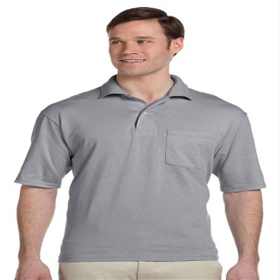5.6 oz. 50/50 Jersey Pocket Polo with SpotShield (436P) Oxford, L