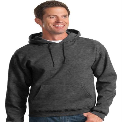 Jerzees 8 oz., 50/50 NuBlend Fleece Pullover Hood (996)- BLACK HEATHER,L