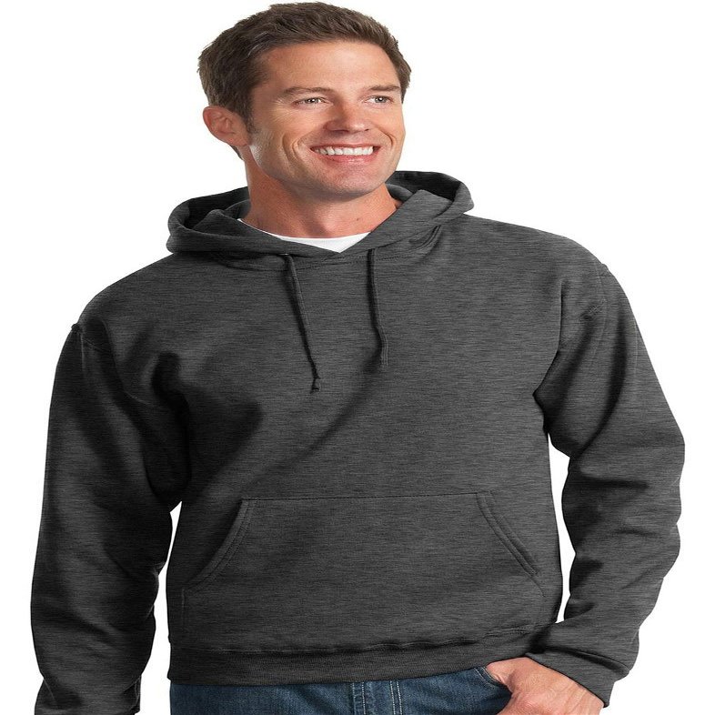 Jerzees 8 oz., 50/50 NuBlend Fleece Pullover Hood (996)- BLACK HEATHER,L