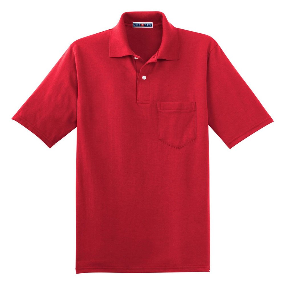 5.6 oz. 50/50 Jersey Pocket Polo with SpotShield (436P) True Red, S