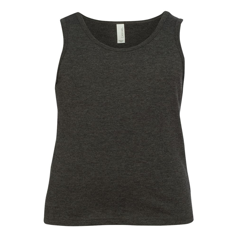 Bella Canvas Youth Jersey Tank (3480Y)- DK Grey Heather,S