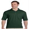 5.6 oz. 50/50 Jersey Pocket Polo with SpotShield (436P) Forest Green, S view 1