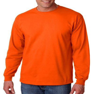 Cotton 6 oz. Long-Sleeve T-Shirt (G240) Safety Orange, XL
