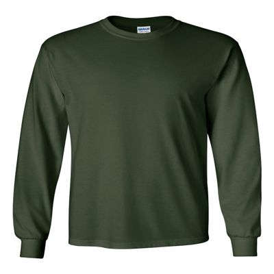 Gildan Ultra Cotton 6 oz. Long-Sleeve T-Shirt, 4XL, FOREST GREEN