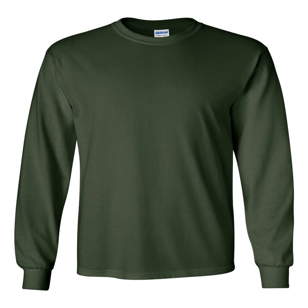 Gildan Ultra Cotton 6 oz. Long-Sleeve T-Shirt, 4XL, FOREST GREEN