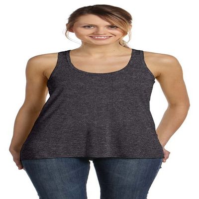 Bella + Canvas Ladies Flowy Racerback Tank, Medium, DRK GREY HEATHER